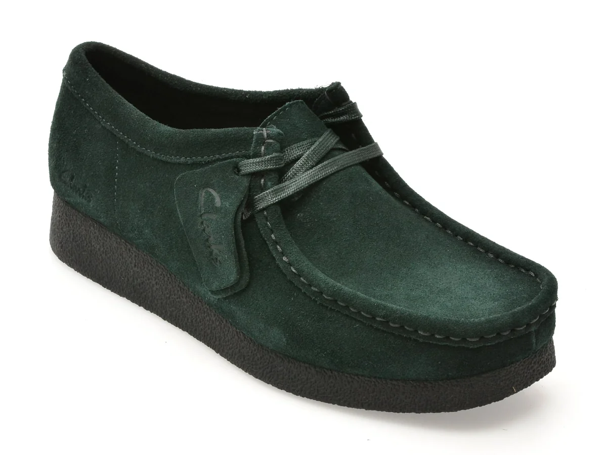 Mocasini Clarks Verzi, Wallabee Evo Sh, Din Piele Intoarsa