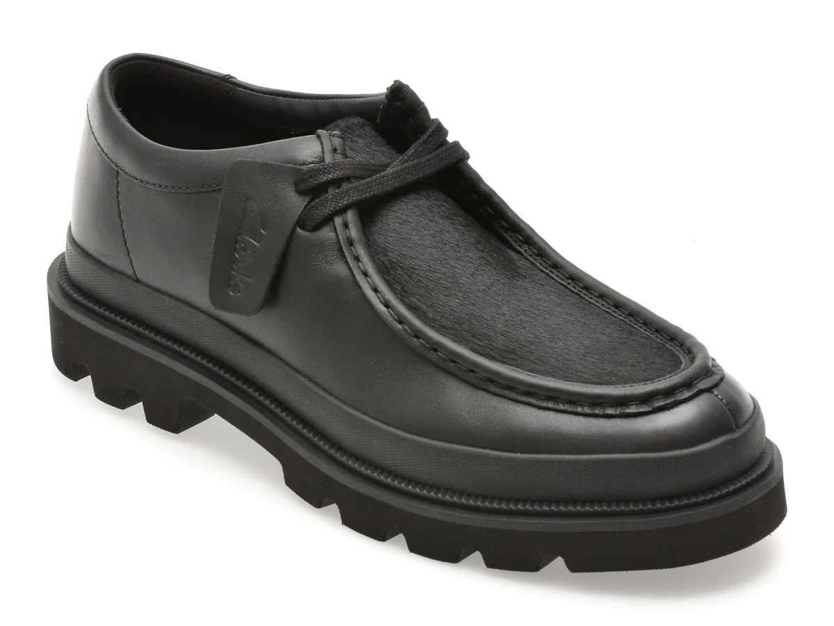 Mocasini Clarks Negri, BADELL Seam, Din Piele Naturala