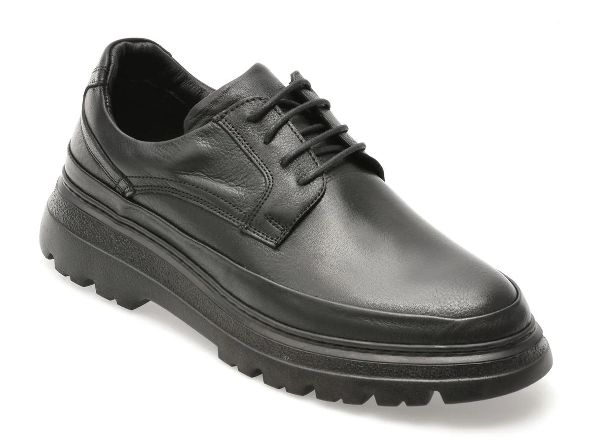 Pantofi Gryxx Negri, M15670, Din Piele Naturală