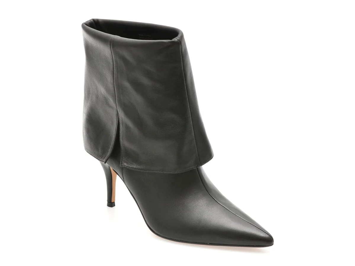 Botine Elegante Aldo Negre, Wilamena 001, Din Piele Naturală