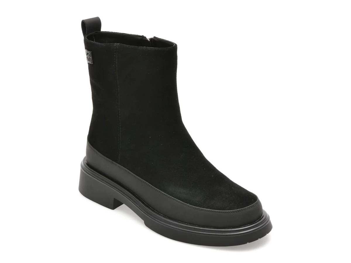 Ghete Flavia Passini Negre, 38383, Din Piele Întoarsă