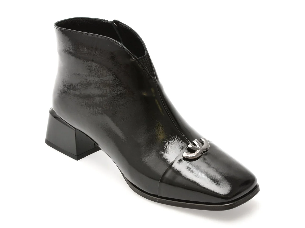 Ghete Epica Negre, 6191401, Din Piele Naturala Lăcuită