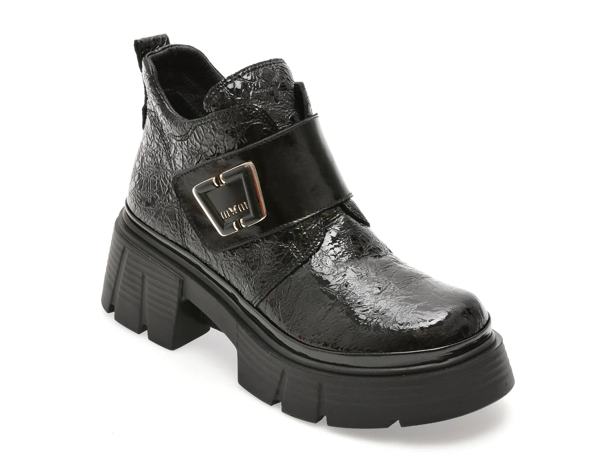 Ghete Gryxx Negre, 387632, Din Piele Naturală Lăcuită