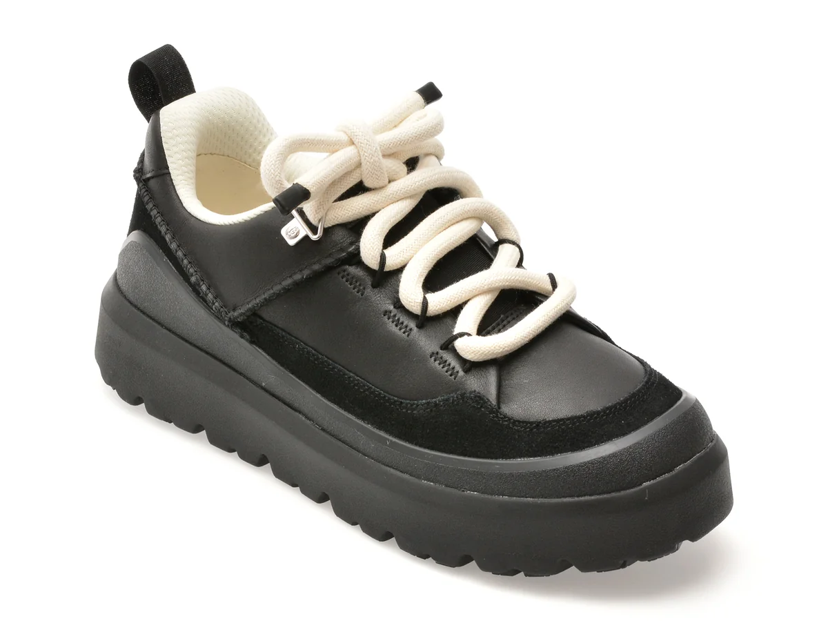 Ghete Ugg Negre, Heritage Utility Sneaker, Din Piele Naturală