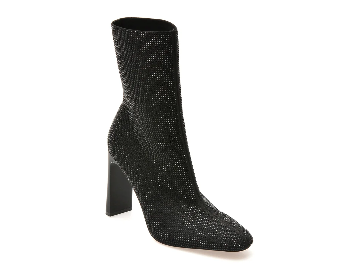 Botine Elegante Aldo Negre, Faelora 007, Din Material Textil