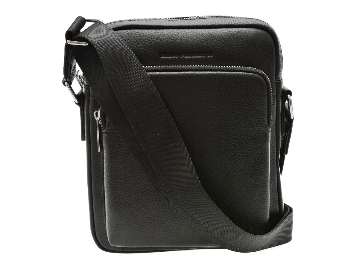 Borseta Mario Ferretti Neagra, 8981, Din Piele Naturala