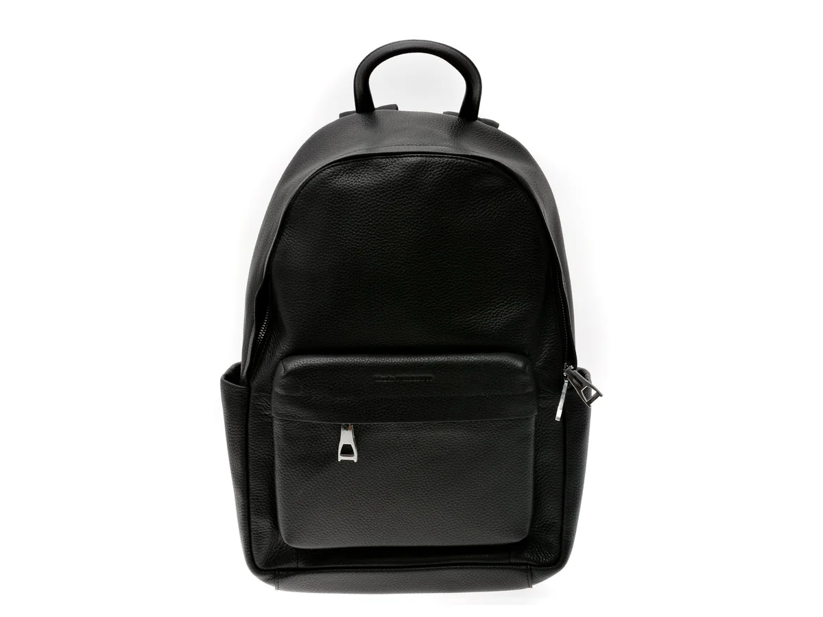 Rucsac Mario Ferretti Negru, 2001, Din Piele Naturala