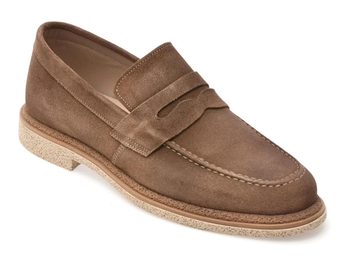 Mocasini Eleganți Bite The Bullet Maro, 6952, Din Piele Întoarsă