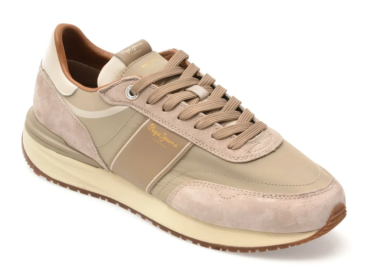 Pantofi Sport Pepe Jeans Gri MS60008 Din Material Textil Și Piele Naturală