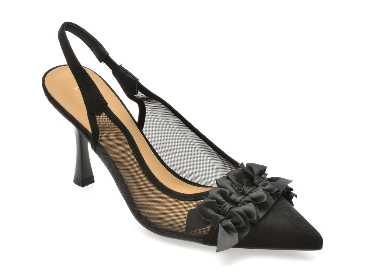 Pantofi Eleganți Epica Negri, 310535, Din Material Textil