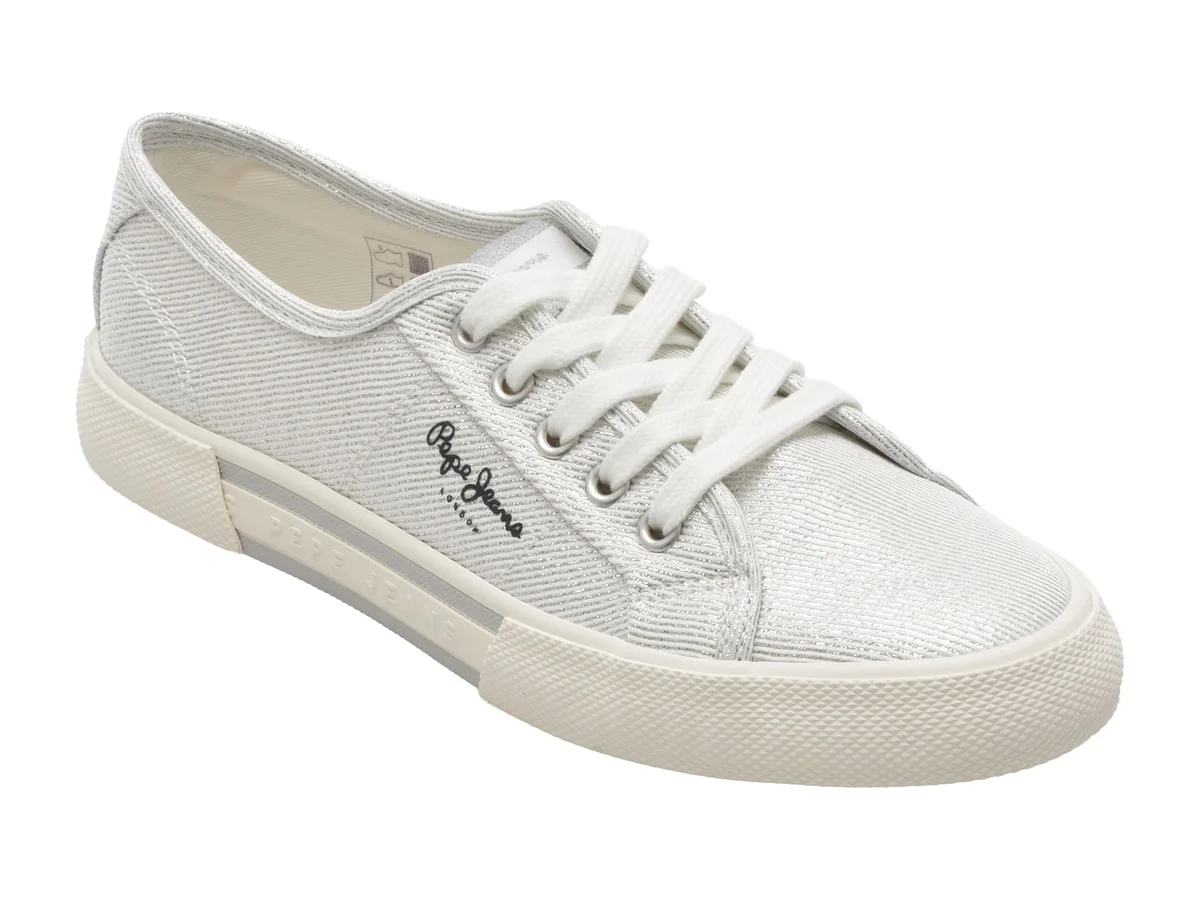 Pantofi Sport Pepe Jeans Argintii, LS31439, Din Material Textil