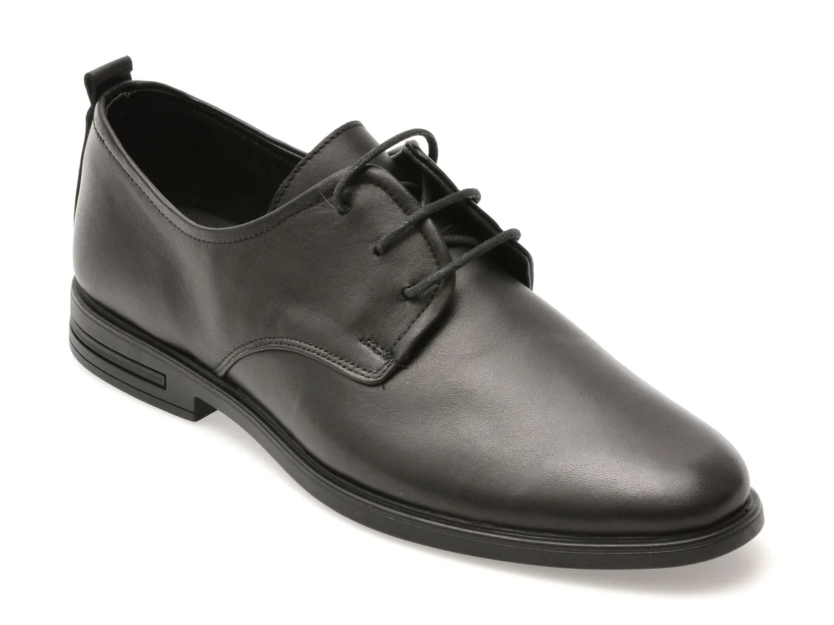 Pantofi Eleganti Otter Negri 1453, Din Piele Naturala
