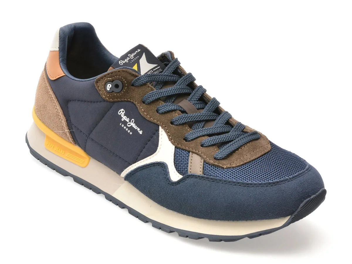 Pantofi Sport Pepe Jeans Bleumarin Ms40021 Din Material Textil Și Piele Naturală