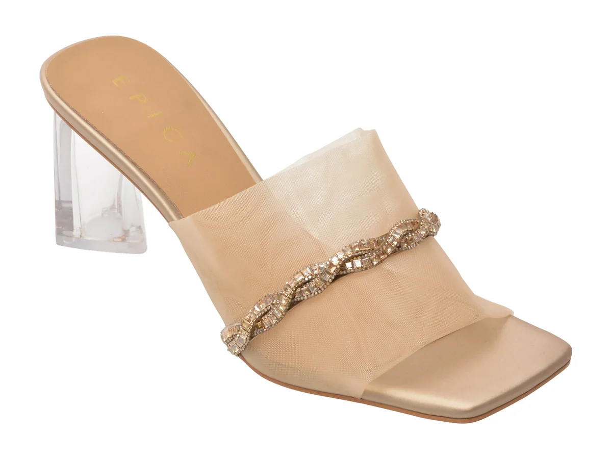 Papuci Epica Aurii, 310088, Din Material Textil