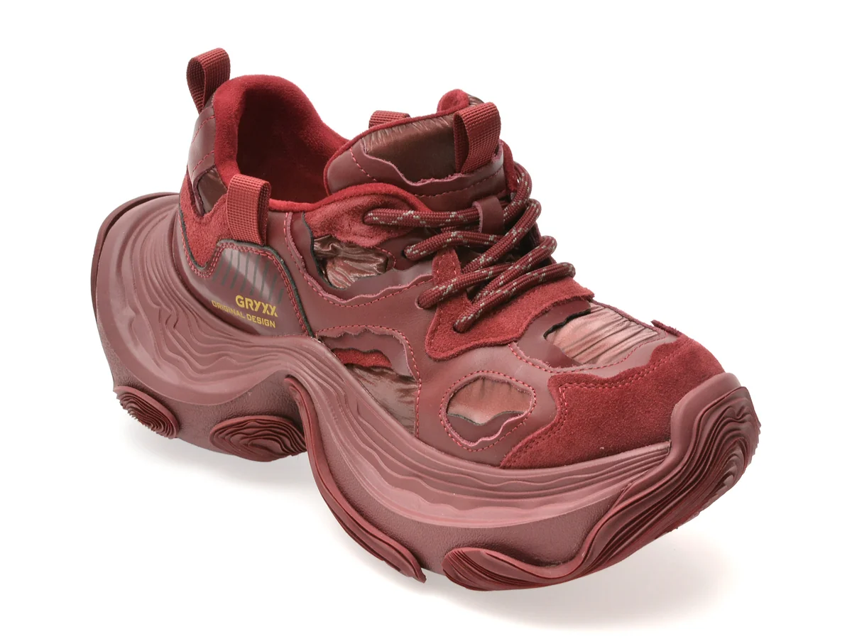 Pantofi Sport Gryxx Vișinii, 1613, Din Piele Naturală