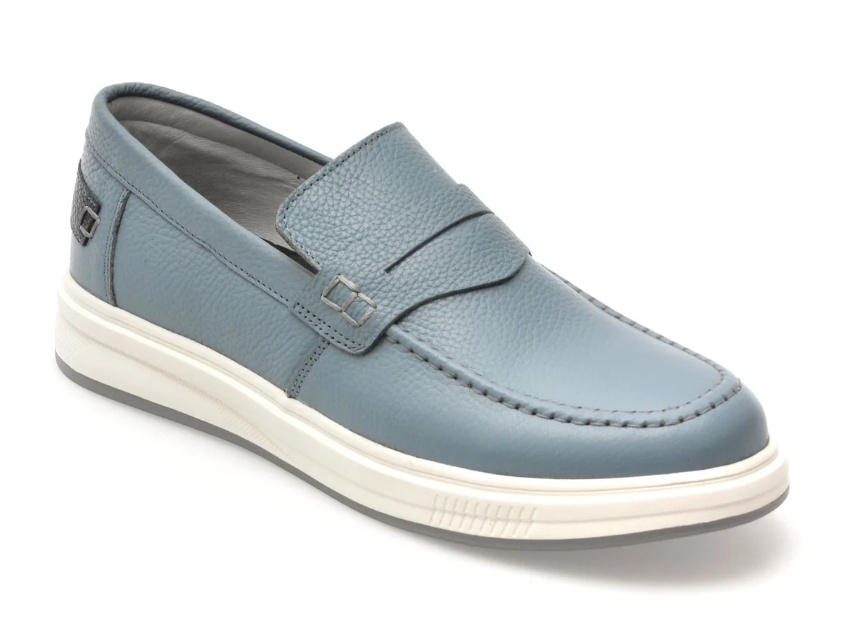 Mocasini Bite The Bullet Albastri, 3751, Din Piele Naturală