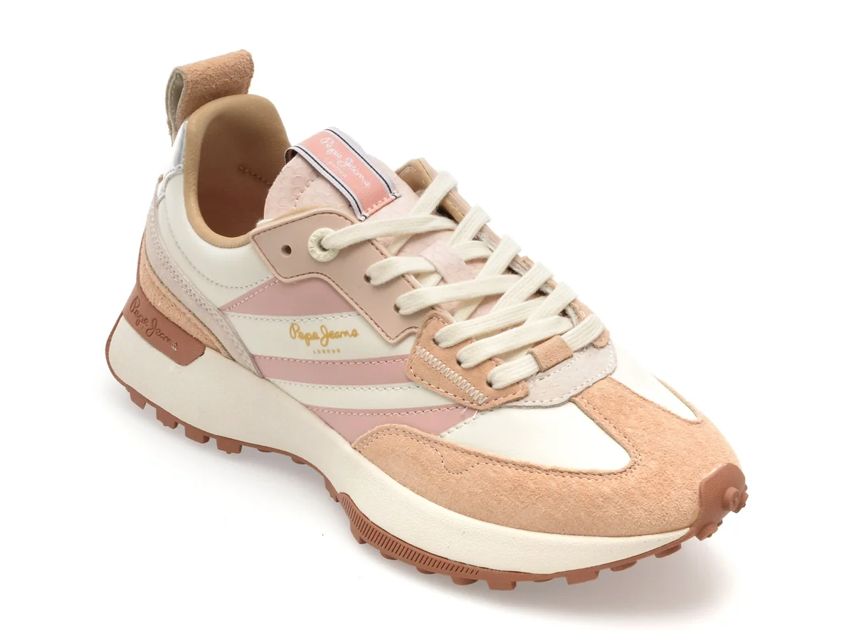 Pantofi Sport Pepe Jeans Roz, LS60032, Din Piele Naturala