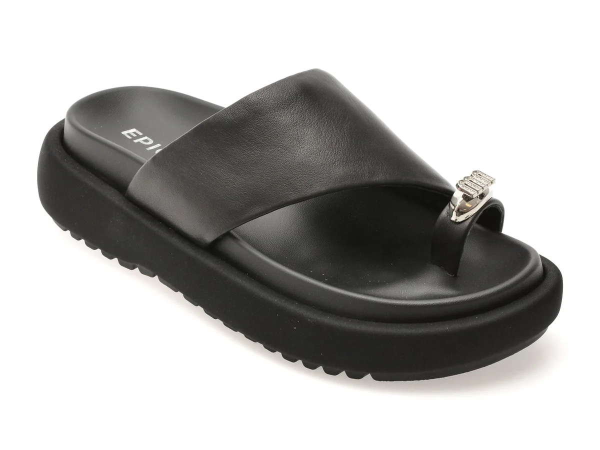 Papuci Epica Negri 3318 Din Piele Naturala