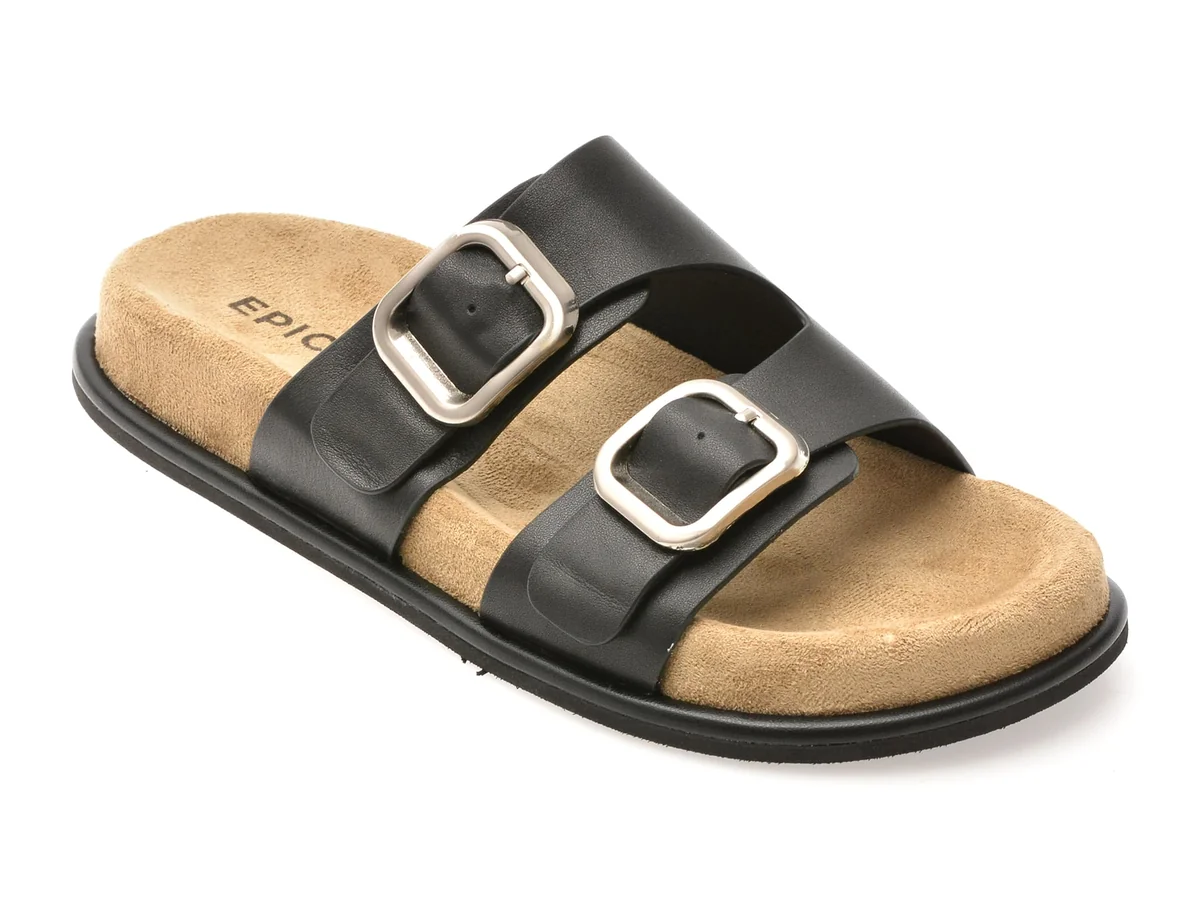 Papuci Epica Negri, 329, Din Piele Naturala