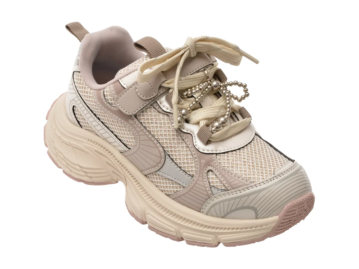 Pantofi Sport Selection Kids Bej, 25102, Din Material Textil