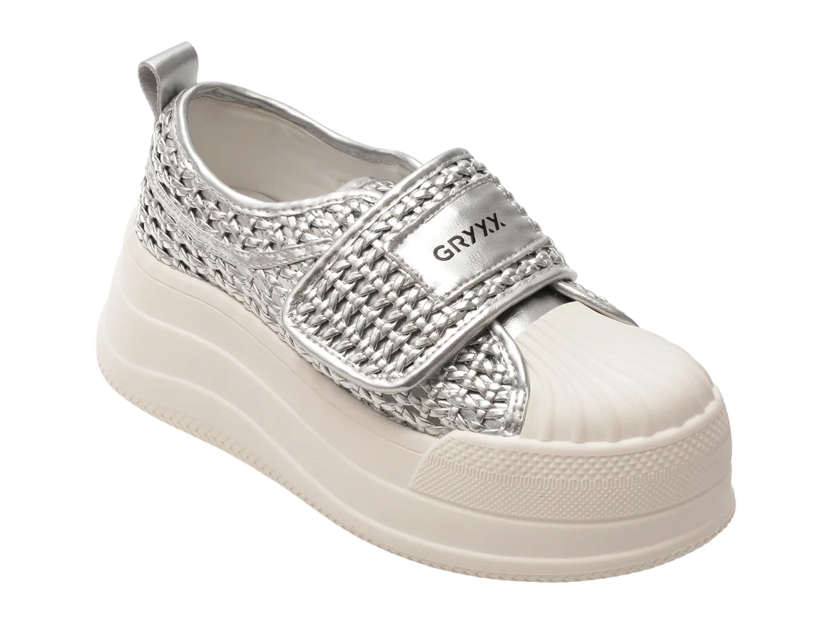 Pantofi Sport Gryxx Argintii, 6771, Din Piele Ecologică