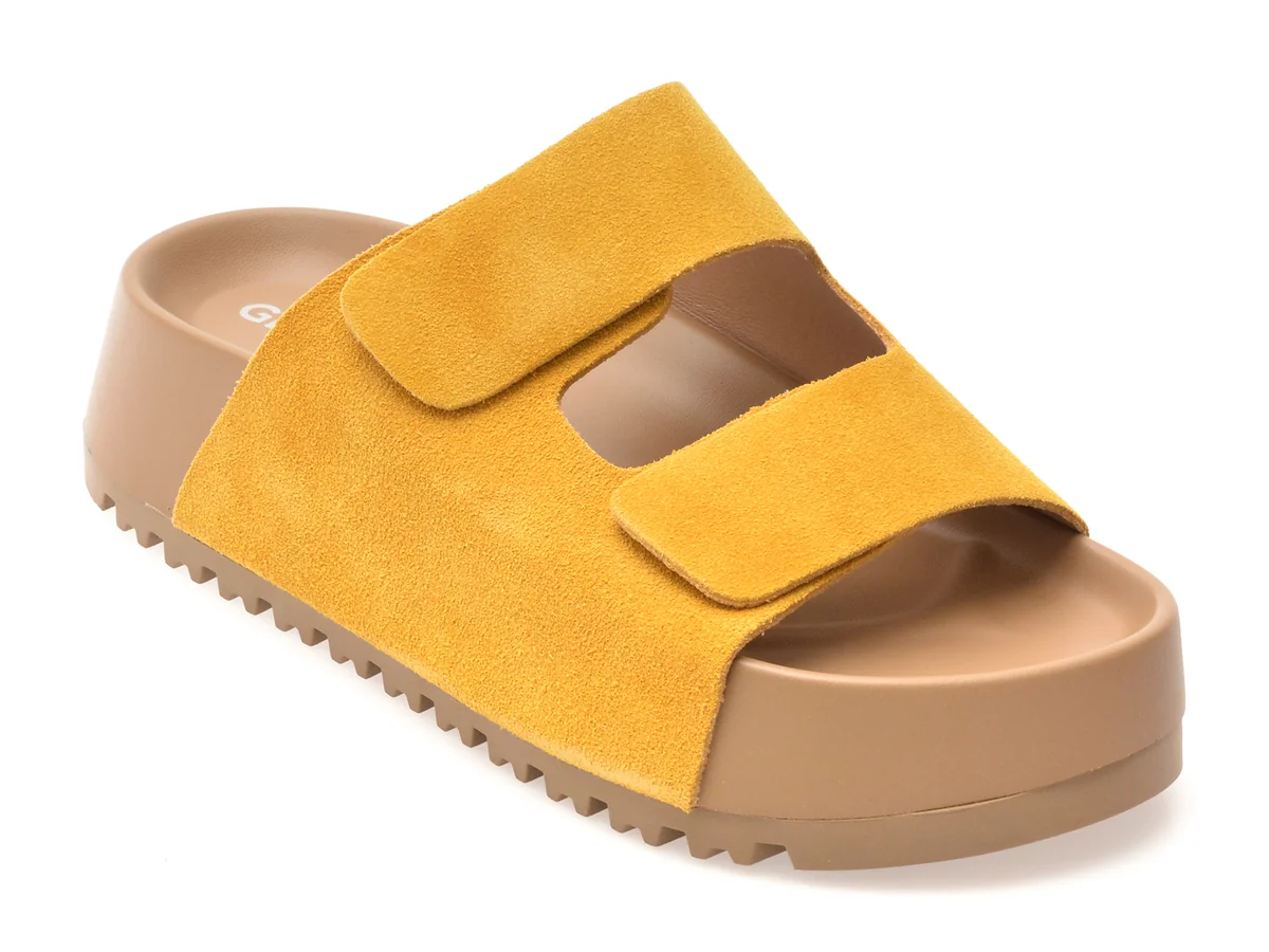 Papuci Gryxx Galbeni, 33719, Din Piele Întoarsă