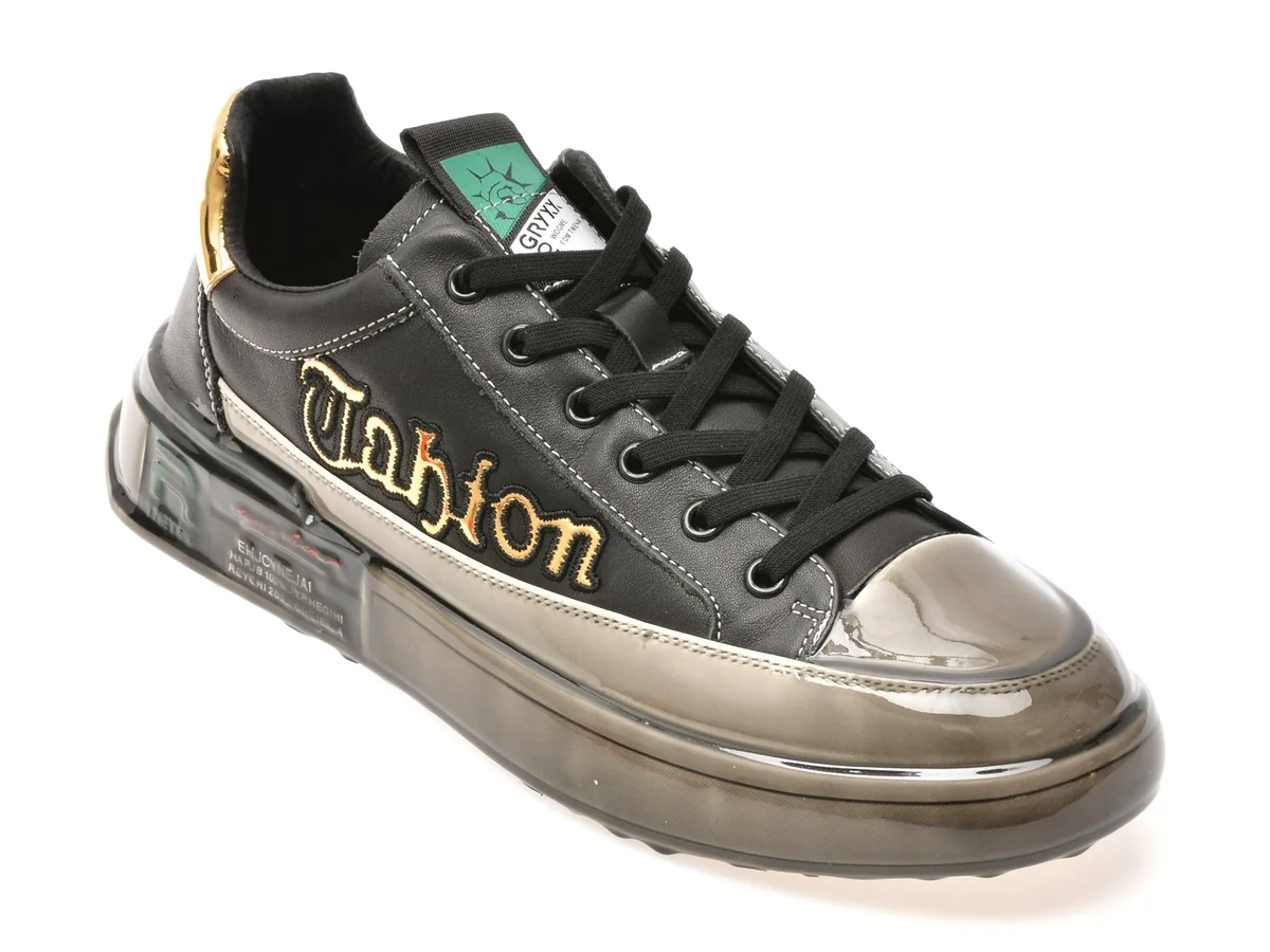 Pantofi Sport Gryxx Negri, 9697, Din Piele Naturala
