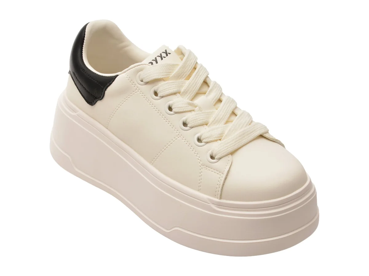 Pantofi Sport Gryxx Alb-Negru, 2608, Din Piele Naturala