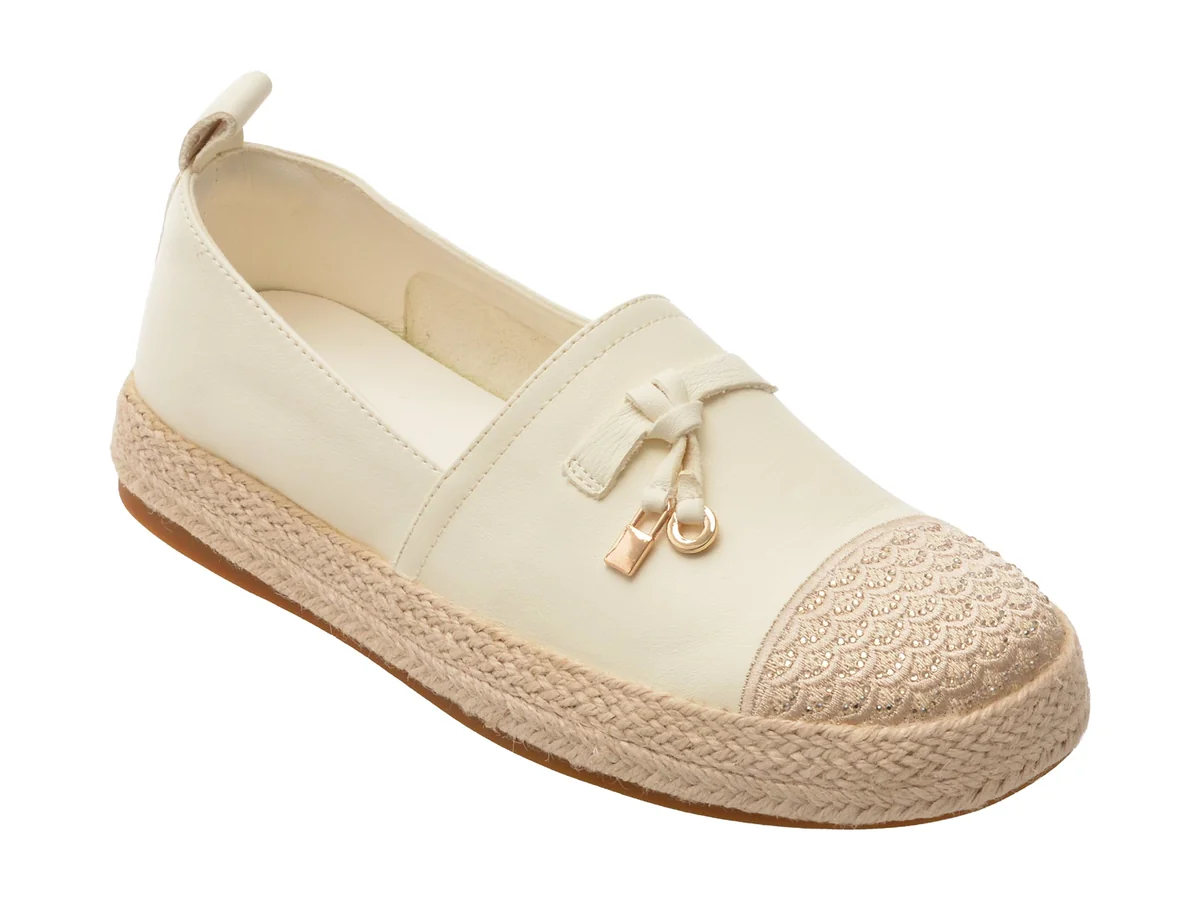 Pantofi Epica Albi, 551, Din Piele Naturala