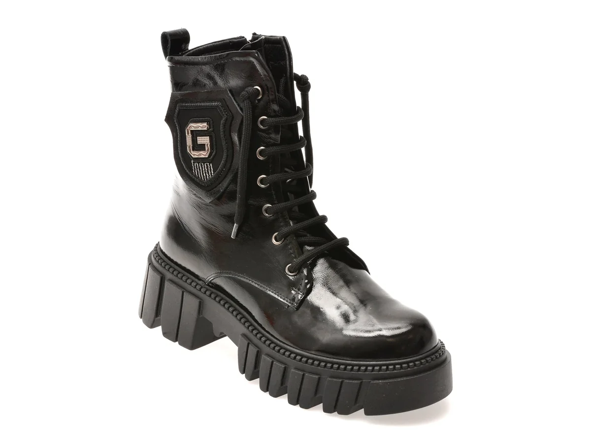 Ghete Gryxx Negre, 307113, Din Piele Naturală Lăcuită