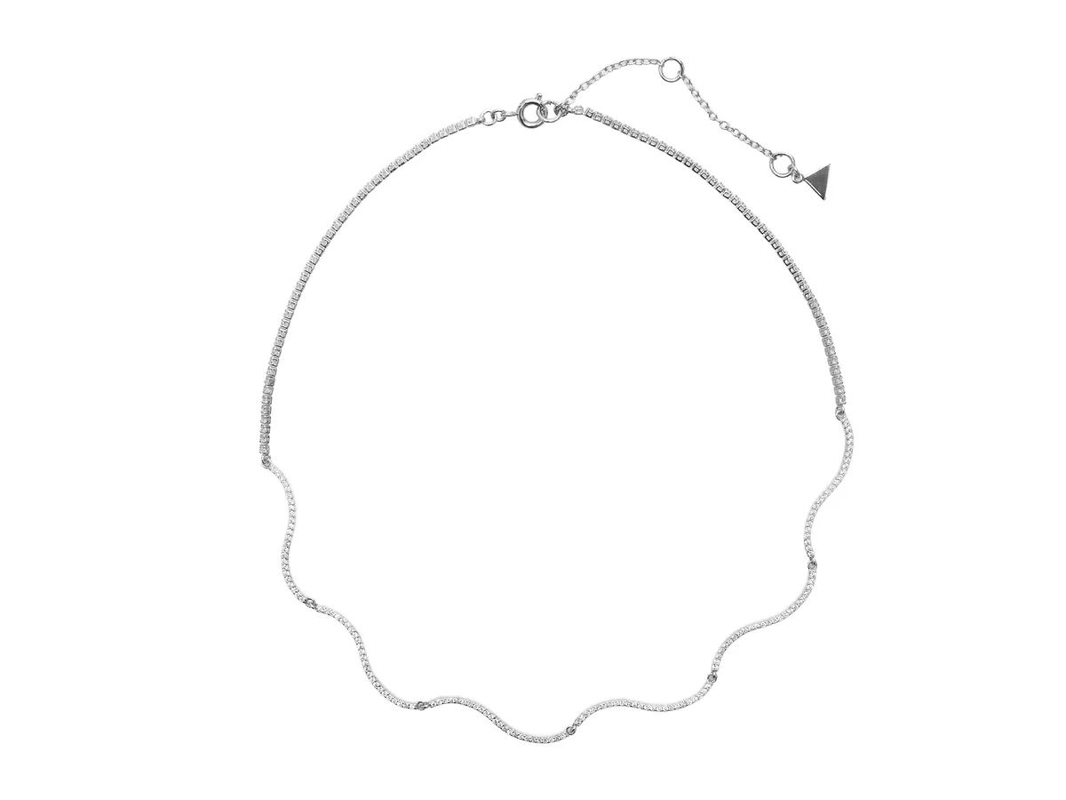 Colier Aldo Argintiu, WAVELLA 973, Din Metal