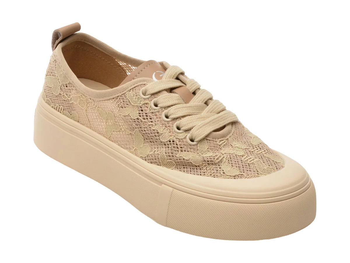 Pantofi Sport Epica Bej, 5329, Din Material Textil