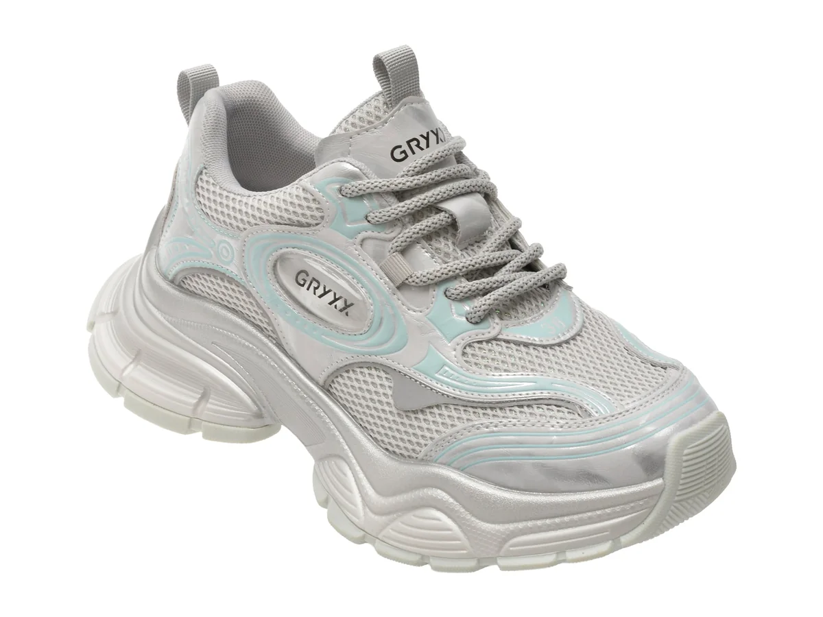 Pantofi Sport Gryxx Argintii, 156, Din Material Textil
