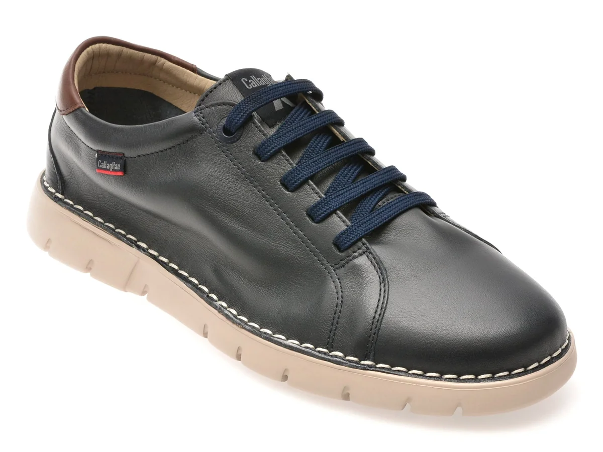 Pantofi Sport Callaghan Alb Albastru, 57701, Din Piele Naturală