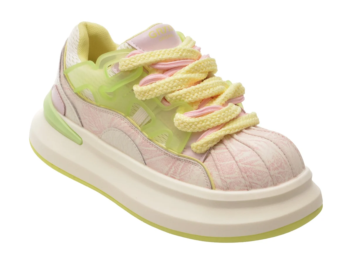 Pantofi Sport Gryxx Roz, 3708, Din Material Textil Și Piele Naturală