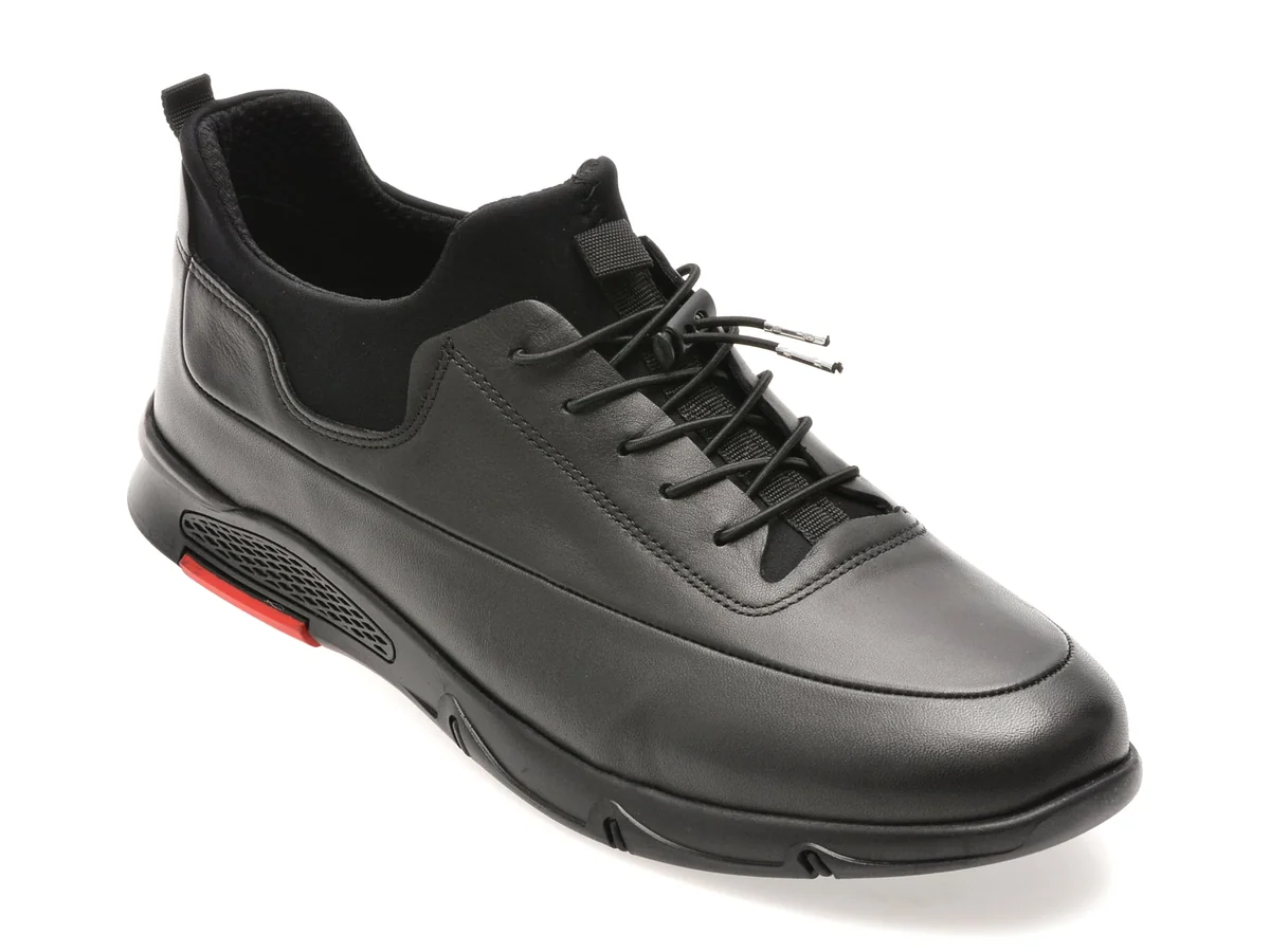 Pantofi Sport Bite The Bullet Negri, CASP24, Din Piele Naturală