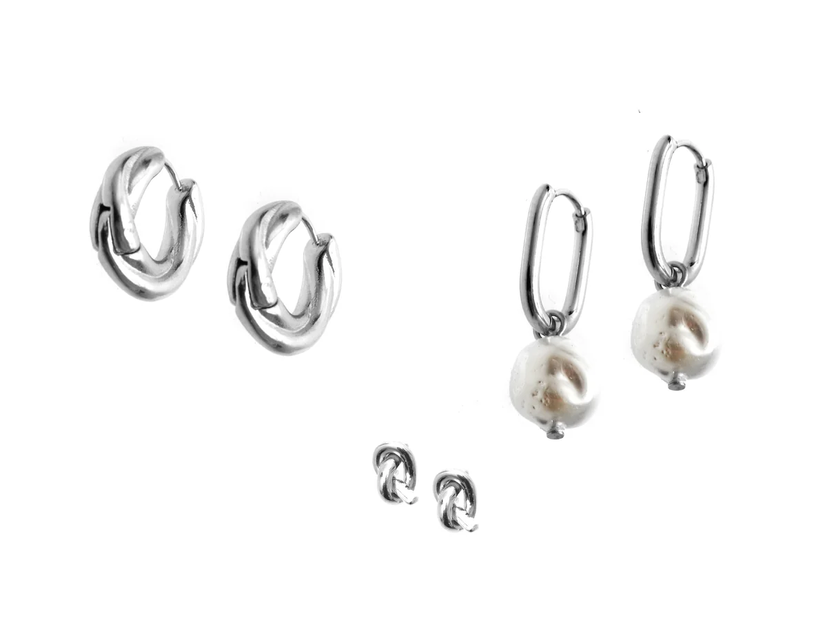 Cercei Aldo Argintii Loveknot 040, Din Metal