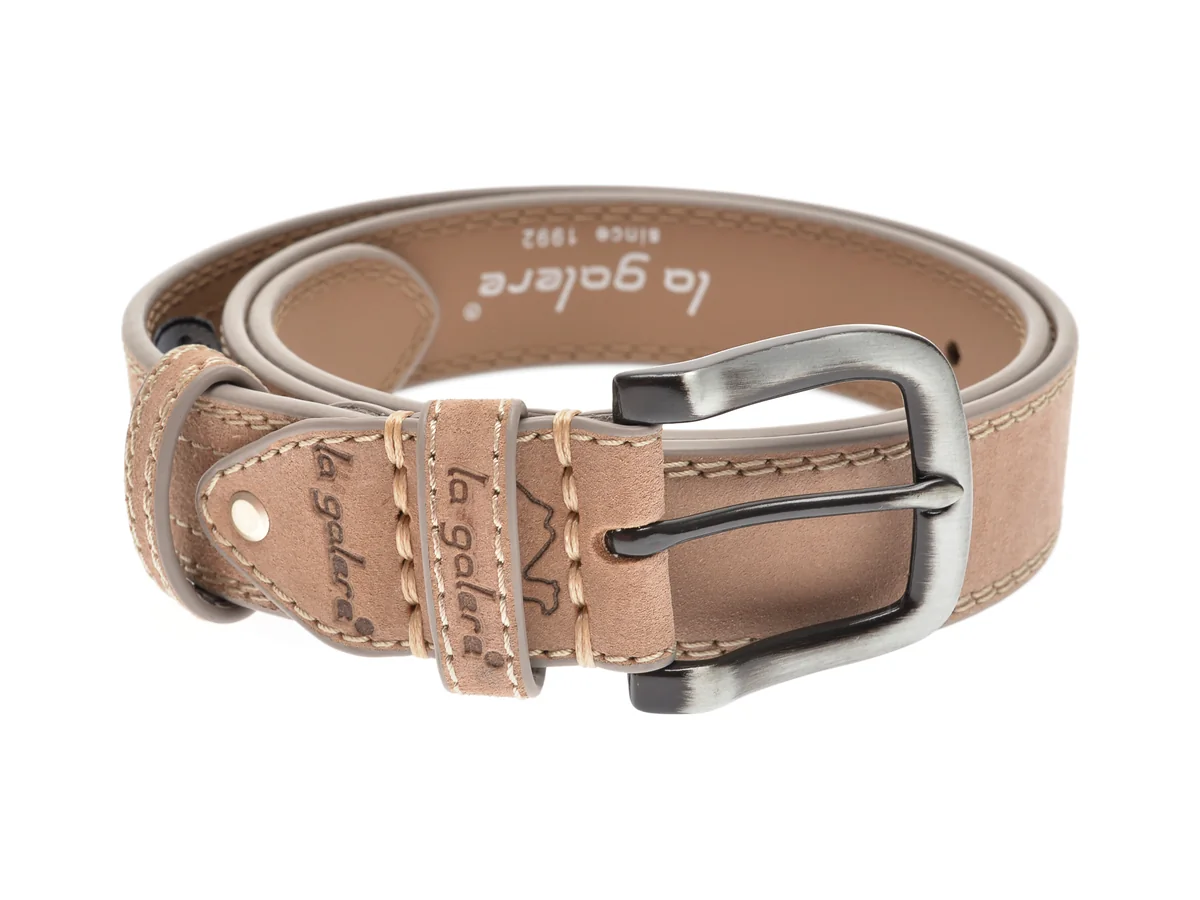 Curea La Galere Bej, 6616, Din Piele Naturala