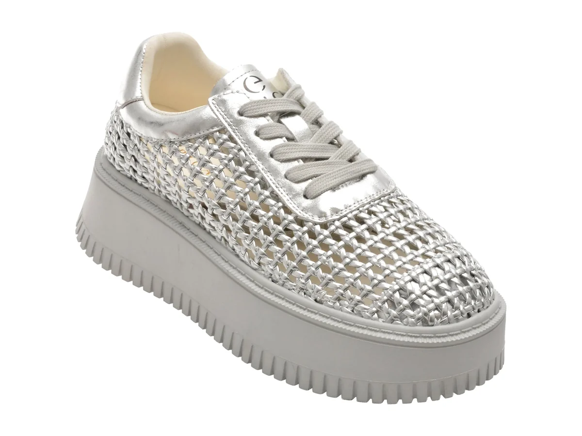 Pantofi Sport Epica Argintii 5362 Din Piele Ecologica