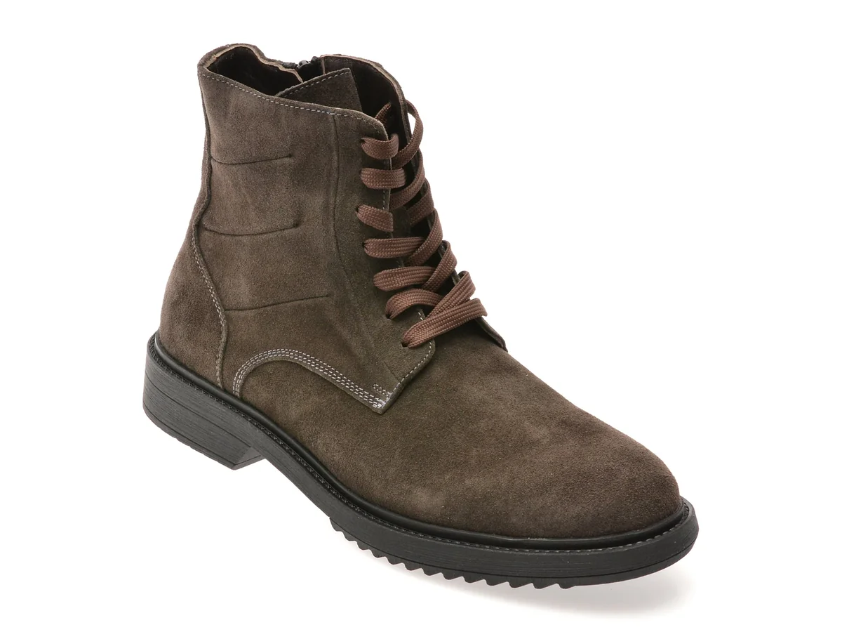 Ghete Relax Gri, KRL1708, Din Piele Întoarsă