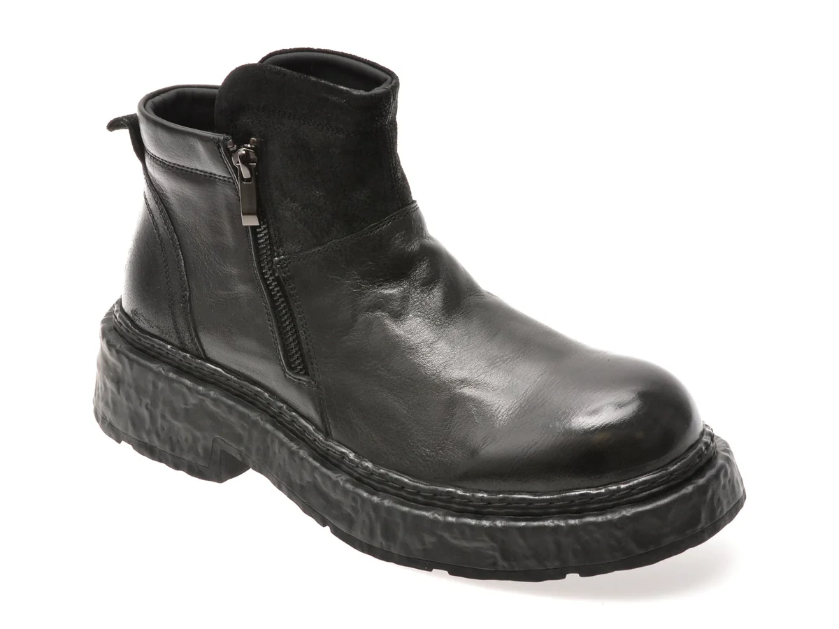 Ghete Gryxx Negre, G7112, Din Piele Naturala