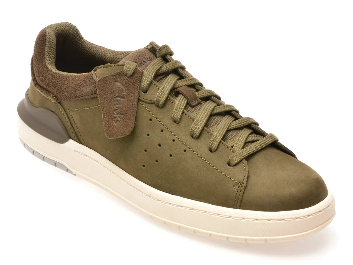 Pantofi Sport Clarks Kaki, Courtlite 2 Run, Din Năbuc