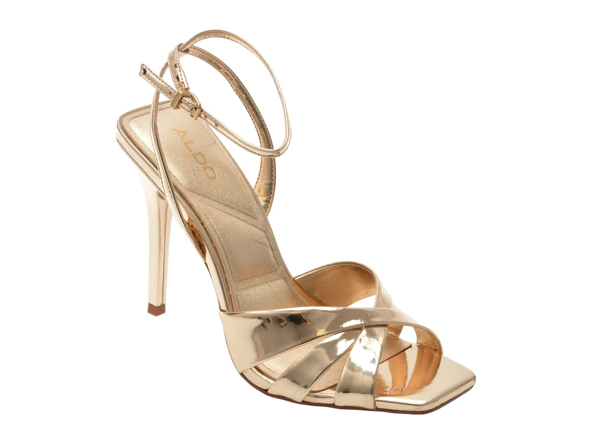 Sandale Elegante ALDO Aurii, METEORA 711, Din Ecologica Lacuită