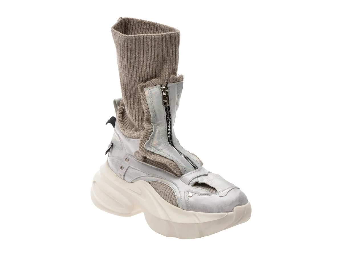 Ghete Gryxx Argintii 3793700 Din Material Textil