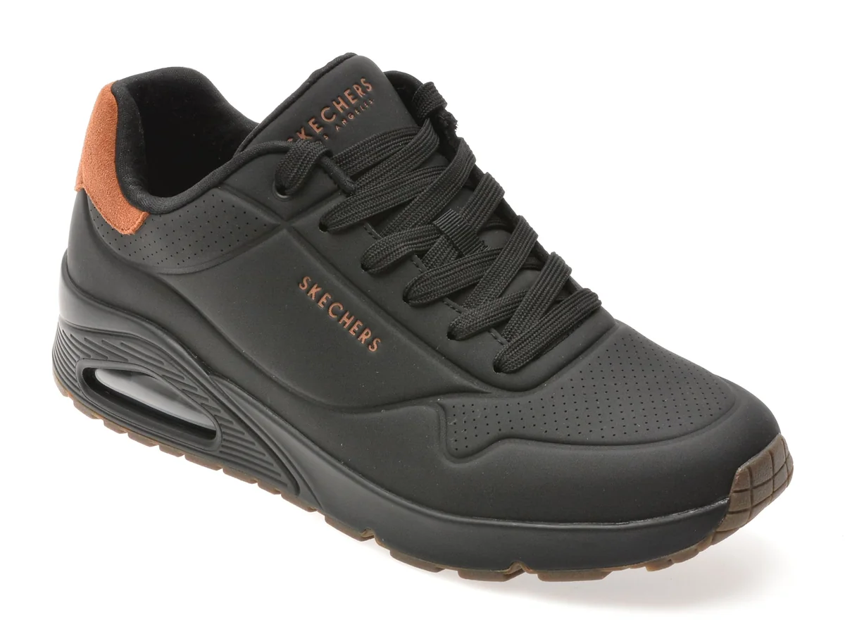 Pantofi Sport Skechers Negri, Uno, Din Piele Ecologică