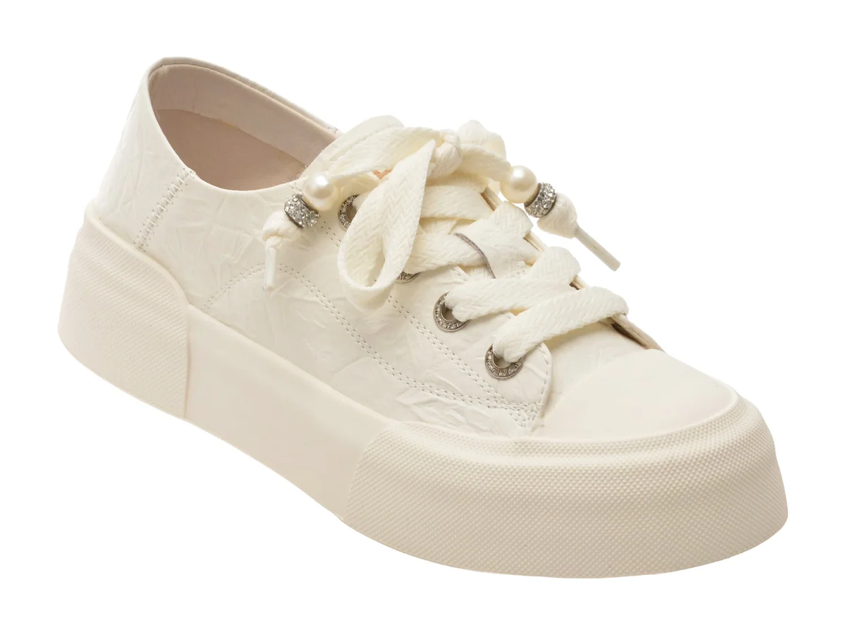 Pantofi Sport Flavia Passini Albi, 9086, Din Piele Naturala