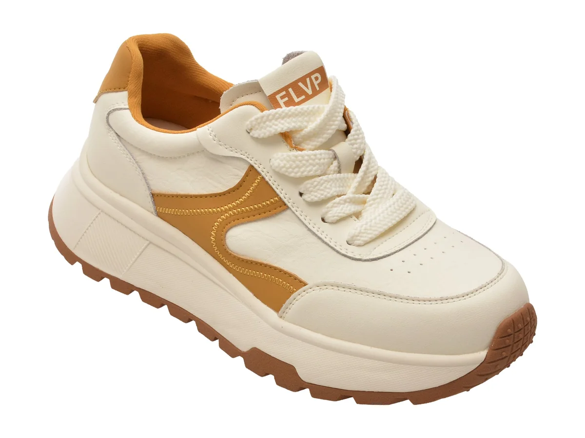 Pantofi Sport Flavia Passini Albi, 811, Din Piele Naturala