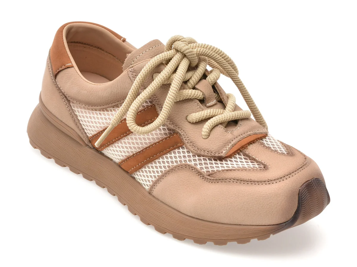 Pantofi Sport Flavia Passini Bej, WM05, Din Material Textil Si Piele Naturala