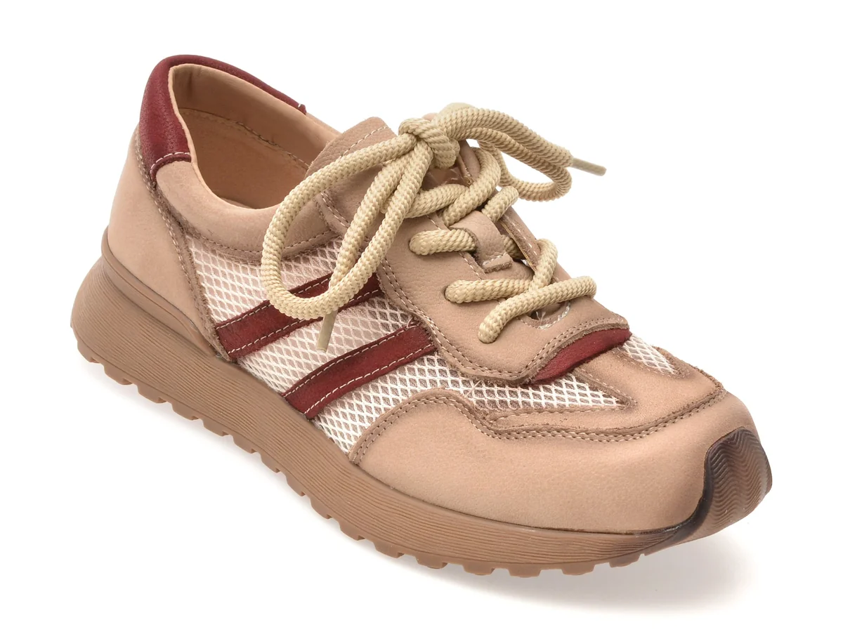 Pantofi Sport Flavia Passini Bej, WM05, Din Material Textil Si Piele Naturala