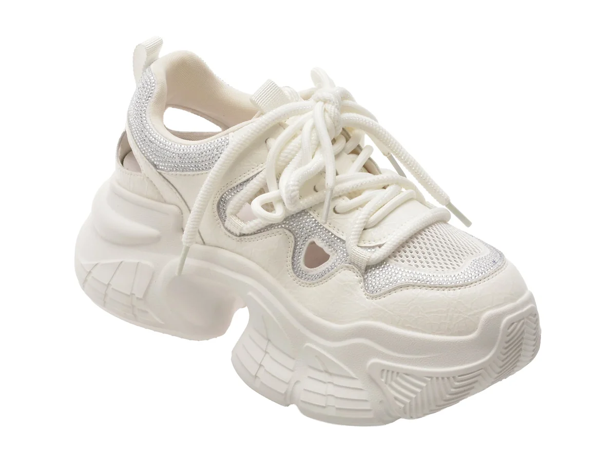 Pantofi Sport Flavia Passini Albi, 738, Din Piele Ecologica
